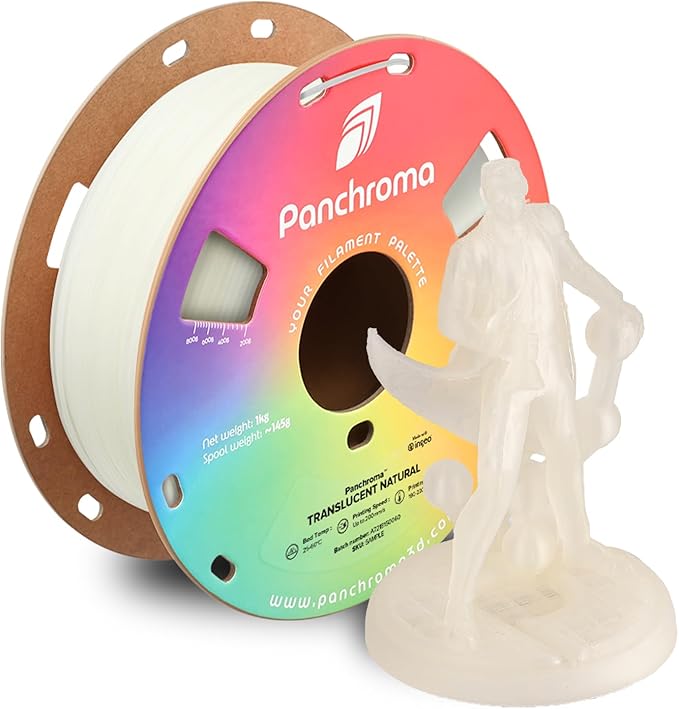 Polymaker Panchroma Translucent PLA Filament, Translucent Natural 1.75mm 3D Printing Filament, 3D Printer PLA Filament, Fit Most FDM 3D Printers, 1kg Spool (2.2lbs) by Polymaker