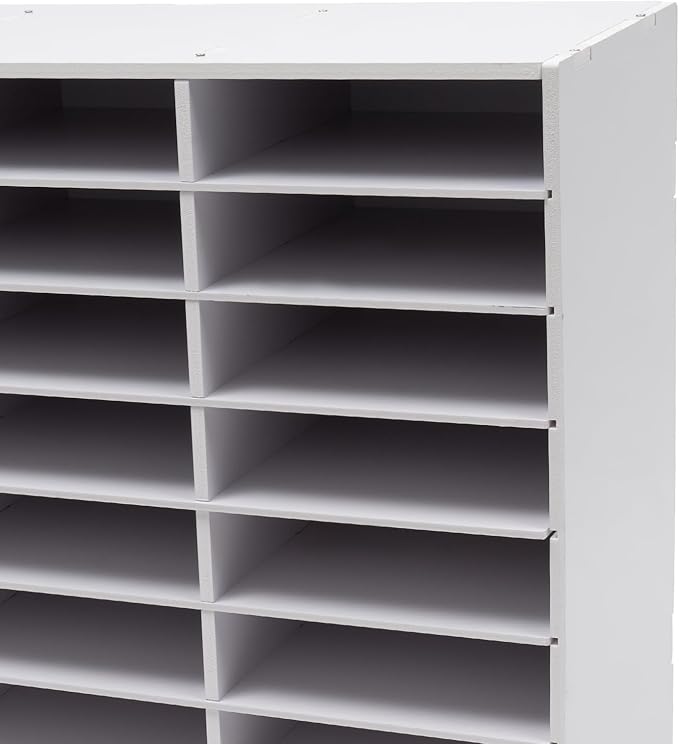 Literature Organizers 24/36Slots Mail Sorter Compartment Files Rack File Cabinet Mail Organizer Office Mailbox Storage Files Manuals Books for Office Company (BGQHQN6AWDFKH - 24 Slots - White) - Image 5