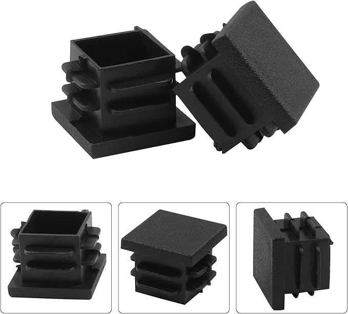 12 Pack 3/4" Square Plastic Plugs, Black Tubing End Caps Plugs Insert for Square Tube and Furniture Legs - Image 4