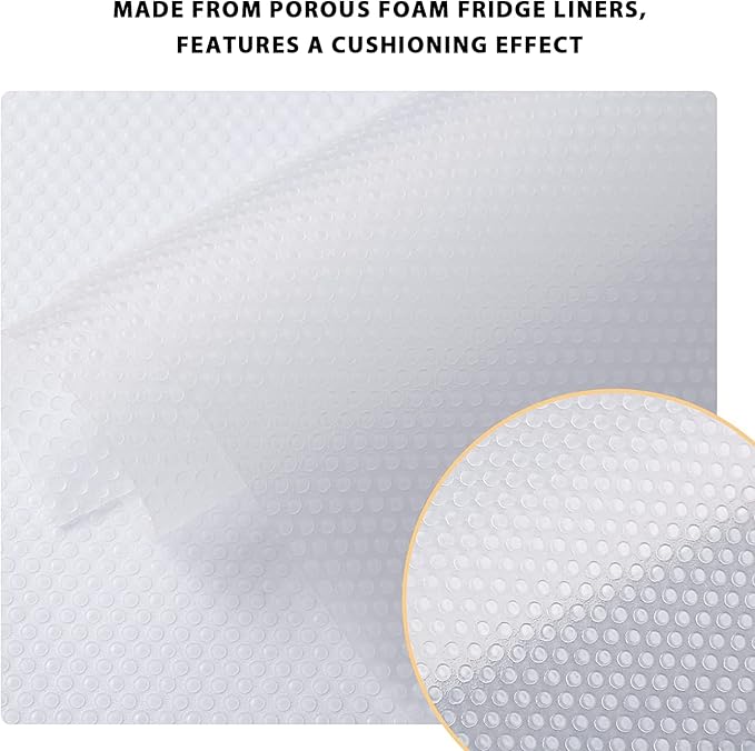 9 Pack Washable Waterproof Fridge Liners and Drawer Mats, Refrigerator Shelving Pads in White - Image 4
