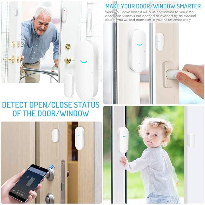 WiFi Door and Window Sensors,Tuya Smart Alarm with Free Notification APP Control Home Security Alarm System, No Hub Required,Compatible with Alexa, Google Home (1-Pack) - Image 5