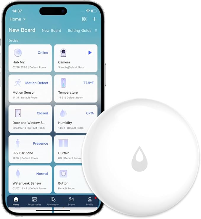 Aqara Water Leak Sensor, Zigbee Wireless Water Leak Detector for Alarm System and Smart Home Automation, Requires AQARA HUB, App Notifications, for Kitchen, Bathroom, Basement, Works with IFTTT by Aqara