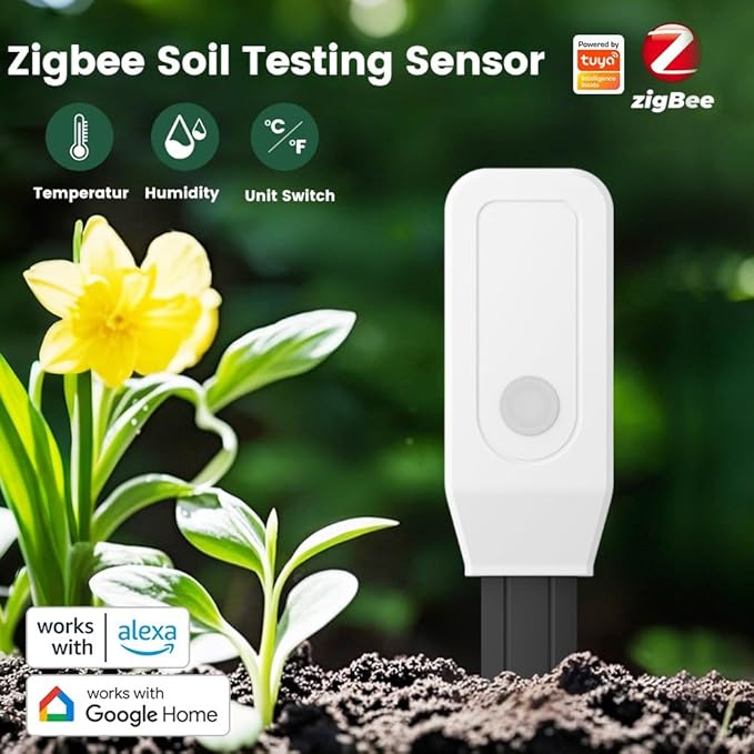 Zigbee Smart Soil Sensor, Temperature and Moisture Meter with Tuya App Control, Garden and Greenhouse Monitor - Image 2