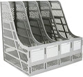SAYEEC Sturdy Magazine Holder Organizer Desktop 4 Compartment File Holders Frames File Dividers Document Storage Rack Literature Organizer for Office Home School Gray by SAYEEC