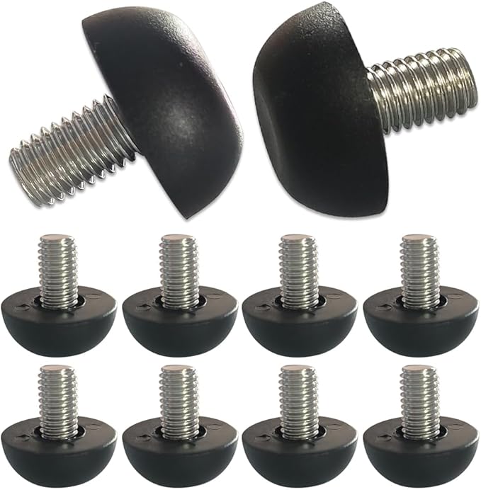 Hooshing 10PCS 8mm x 1.25 M8 Adjustable Furniture Levelers Replacement Stainless Steel Screw in Threaded Levenling Feet Glide for Furniture Legs, Table, Chair, Cabinet by Hooshing