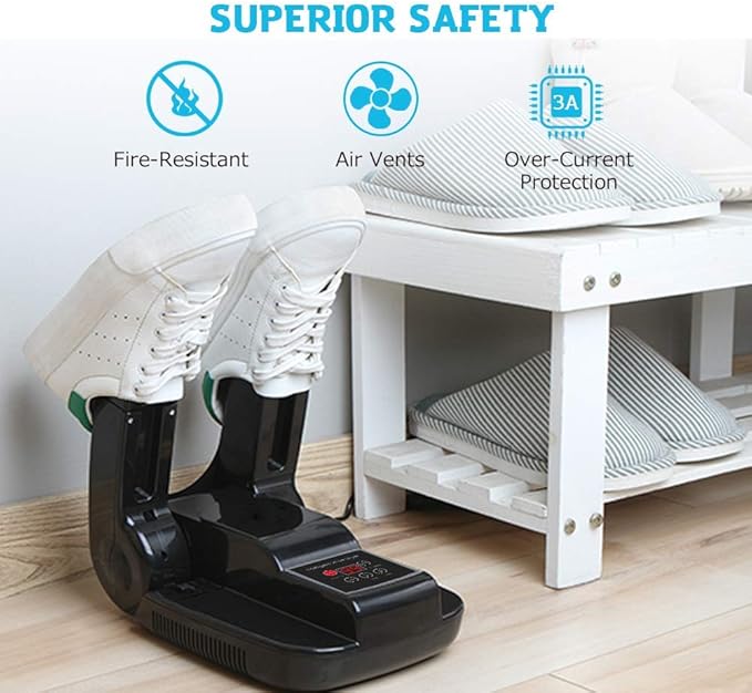 DR.PREPARE Boot Dryer Shoe Dryer Ozone, Glove Dryer & Boot Warmer with Heat Blower, Adjustable Rack and Timer, Folding Design & Quick Drying for Shoes, Gloves, Hats, Socks, Ski Boots (Ozone) - Image 7