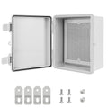 Junction Box ABS Plastic IP65 Waterproof Dustproof Universal Electrical Enclosure, Hinged Shell Outdoor and Indoor Usage Project Box, 8.7"x 6.7" x 4.3"(220x170x110mm), Grey by LMioEtool