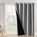 NICETOWN Silver Grey Extra Wide Patio Door Curtain, Super Heavy-Duty Thermal Sliding Glass Door Lined Drape, Privacy Assured 100% Blackout Window Treatment(1 Panel, 62 inches W x 84 inches L) by NICETOWN