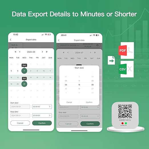 Freshliance Bluetooth Temperature Data Logger Thermometer with LED Display and Replaceable Battary, Auto Data Graphing Analysis and Multi-User Data Sharing, Location Information via APP BlueTag T100 - Image 7