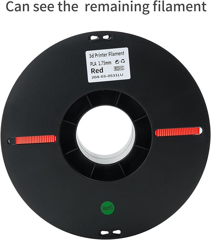 PLA 3D Printer Filament, Dimensional Accuracy +/- 0.02 mm, 1 kg Spool(2.2lbs), 1.75 mm，Red - Image 6