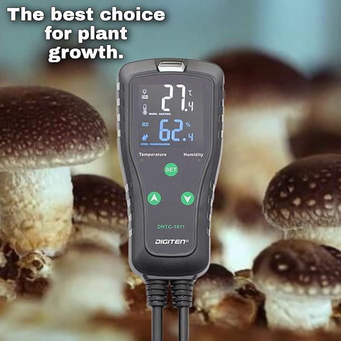 Temperature and Humidity ControllerPlug-in Thermostat Humidistat Reptile Greenhouse,Dual Stage Pre-Wired Outlet 110V 10A - Image 6