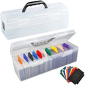 2 Pack Plastic Card Storage Box - Toploader Baseball, Football & Sports Card Case with Handle, Holds Up to 750 Cards by Unknown