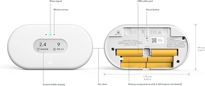 Airthings 2960 View Plus - Battery Powered Radon & Air Quality Monitor (PM, CO2, VOC, Humidity, Temp, Pressure) - Image 13