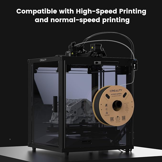 Creality Hyper 3D Printer PLA Black Filament High Speed Printing 1.75mm 2.2lbs Spool ±0.03mm Dimensional Accuracy Flow Durable Resistant Smooth for Ender 3 v3 Plus KE K1 Max K1C 3D Printers - Image 7