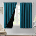H.VERSAILTEX 100% Blackout Curtains for Bedroom Thermal Insulated Curtains & Drapes Blackout Curtains 63 Inches Long Rod Pocket Curtains for Living Room with Black Liner 2 Panels Set, Dark Teal by HVERSAILTEX