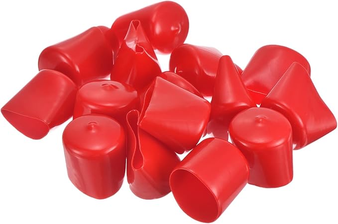 uxcell 20pcs Rubber End Caps 31mm ID Vinyl Round Tube Bolt Cap Cover Thread Protectors Red - Image 4