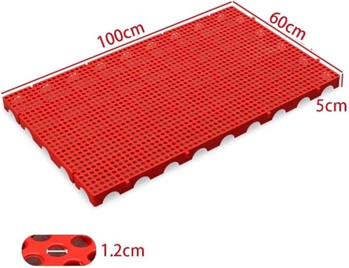 LNNW Plastic Pallet Warehouse Pallet Pet Moisture Barrier Cargo Storage Matting for Garage Supermarket, 1 Pack Floor Pallets for Garage Supermarket Basement(Rosso,100x60x5cm) - Image 2