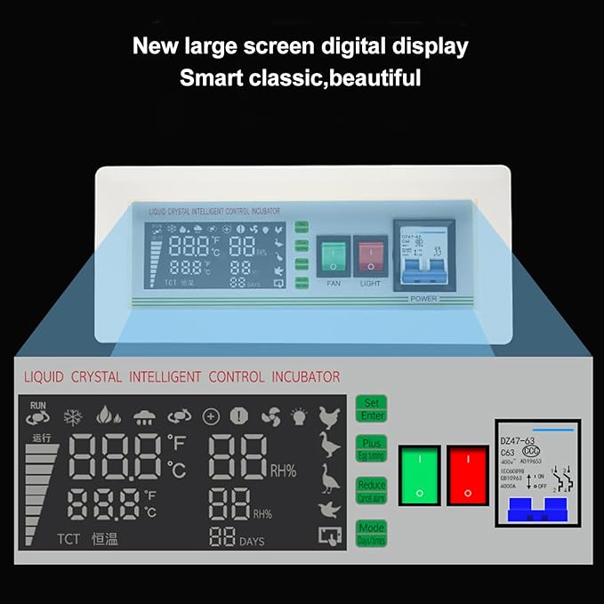 XM‑18SD Egg Incubator Controller Large-Screen 5 Modes Intelligent Temperature Humidity Control Thermostat for Chicken Goose Duck(0-99℃ 0-99% Rh)(110V) - Image 8