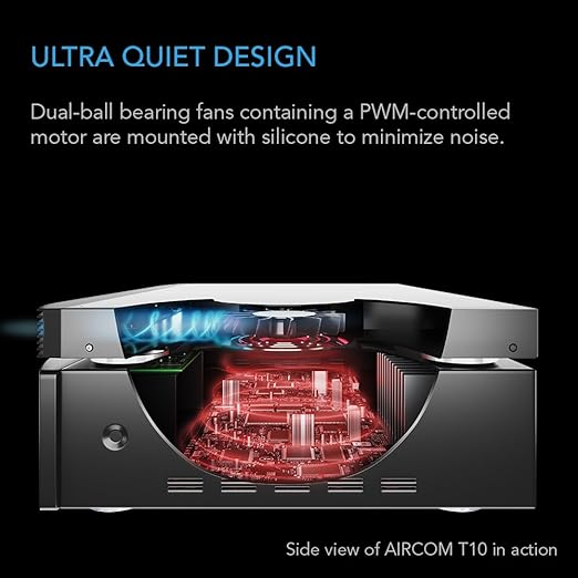 AC Infinity AIRCOM T10, Quiet Cooling Blower Fan System 17" Front-Exhaust, for Receivers, Amps, DVR, AV Cabinet Components, Compatible with Digital Video Recorder - Image 4