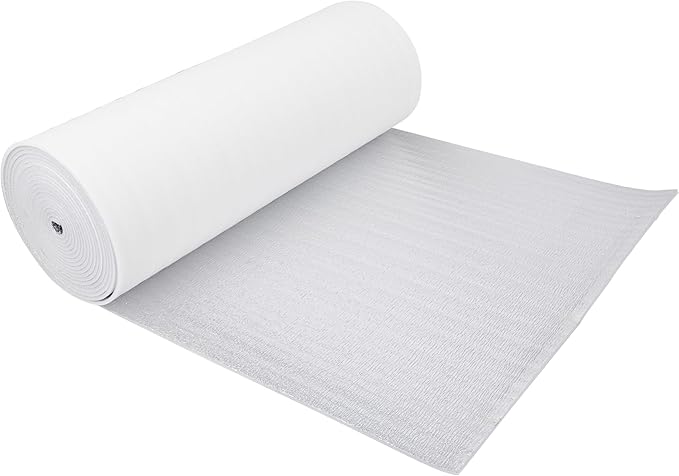 SmartSHIELD -10mm 48" x 25ft R20 Reflective Insulation roll, Foam Core Radiant Barrier, Thermal Insulation Shield - White / FOIL - Image 2