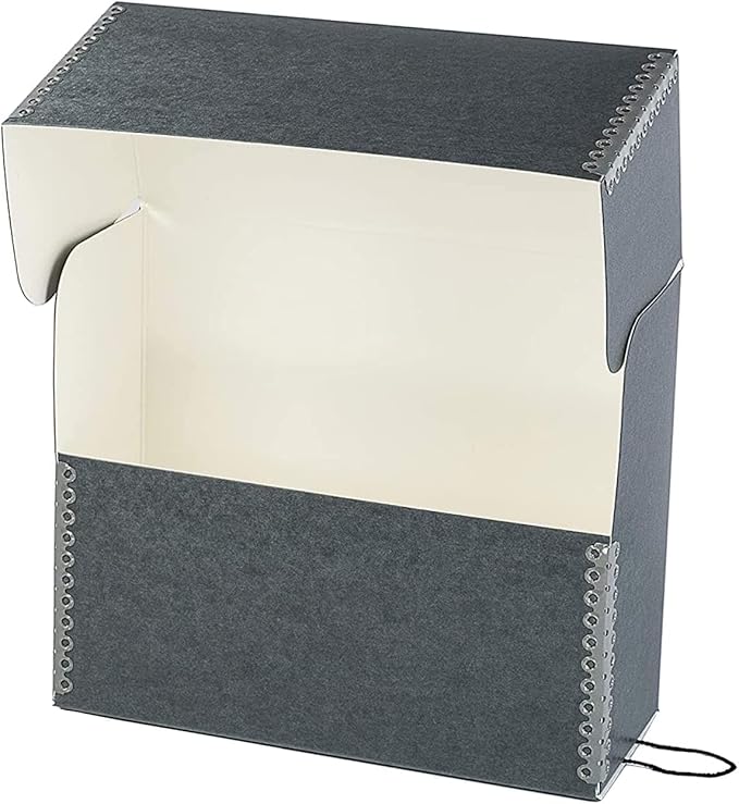 Lineco Archival Document Storage Box with Metal Edge, Acid-Free Gray Boxboard, Organize and Store Files, Prints, Photos, Letter-Sized Case 12.5" x 10.5" x 5" Wide, Pack of 2 - Image 3