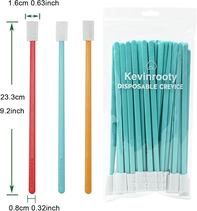 50PCS Disposable Crevice Cleaning Brush Kit, Disposable Toilet Brush, Window Sill, Keyboard, Car AC Cleaner (Blue) - Image 3