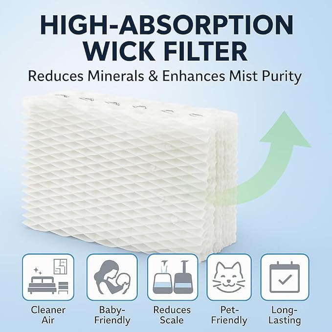 WF813 Humidifier Filter Replacement, High-Density Wick Filters Compatible with Equate EQWF813, Relion RCM832/RCM-832N, ProCare PCWF813, EQ-2119-UL, PCCM-832N Cool Mist Humidifiers (3-Pack) - Image 6