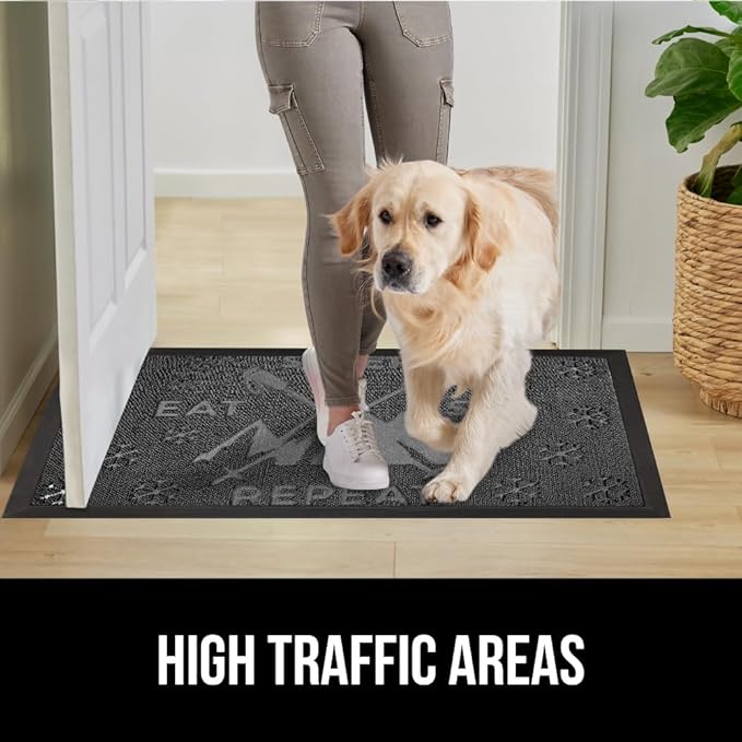 GORILLA GRIP 100% Waterproof All-Season WeatherMax Doormat 35x23, US Designed Natural Rubber, Stain and Fade Resistant, Low Profile Indoor Outdoor Door Mats, Easy Clean Patio Mat, Graphite Skiing - Image 6