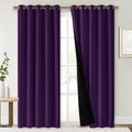 NICETOWN Royal Purple Full Shade Curtain Panels, 62 x 84 inch, Pair of Energy Smart & Noise Blocking Out Blackout Drapes for Dining Room Window, Thermal Insulated Guest Room Lined Window Dressing by NICETOWN