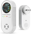 Carbon Monoxide Detectors & Natural Gas Detector, 4-in-1 Carbon Monoxide Detectors Plug in, Gas Leak Detector with Dual Alarms, Temperature & Humidity Sensor for Home, RV, White, 1 Pack by VilfeLLC