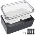 Junction Box,IP67 Waterproof ABS Black Project Box Clear Cover with Mounting Plate Electrical Box Enclosure for Outside Electronics 9.8 x 5.9 x 3.9inch(250x150x100mm) by Otdorpatio