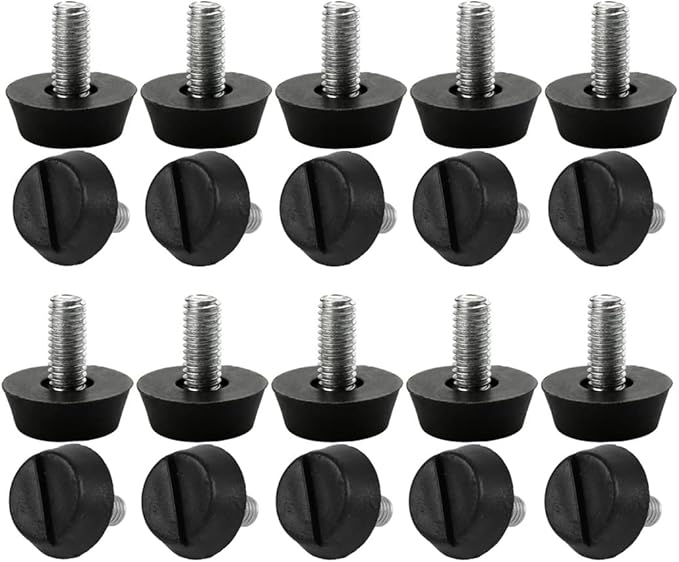 uxcell M6 x 13 x 20mm Furniture Glide Leveling Feet Adjustable Leveler Floor Protector for Chair Sofa Leg 20 Pack by uxcell