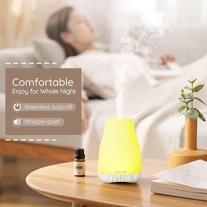 Aromatherapy Essential Oil Diffuser for Room: Air Humidifier Aroma Scent Cool Mist Diffusers Colorful Light Cute Mini Small Waterless Auto Off Ultrasonic for Home Bedroom - Image 7