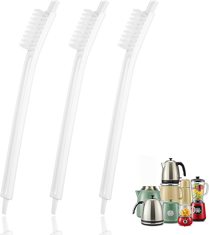 3 Packs Juicer Cleaning Brush, Soy Milk Maker Deep Clean Brush Crevice Tool Set Small Scrub Brushes for Toaster Sink Tile Grout Grater, Small Cleaning Supplies Gadgets White by Unknown