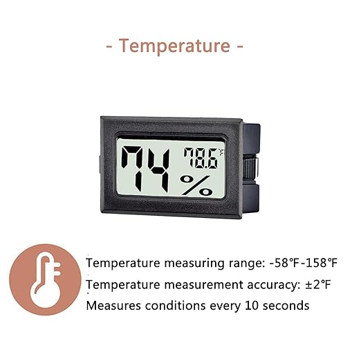 12 Pack Mini Digital Thermometer Hygrometer Indoor Temperature and Humidity Gauge Meter Monitor Fahrenheit (℉) for Humidor,Greenhouse,Reptile Tank,Home,Jars - Image 4