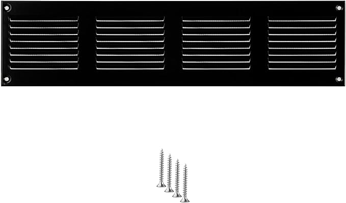 14x2 Vent Cover (Duct Opening) - Black HVAC Return Air Grille for Wall and Ceiling - Metal AC Vent Cover with Mesh - Rectangular Ventilation Register - External Dimensions: 15.75" W x 3.94" H by TURvent