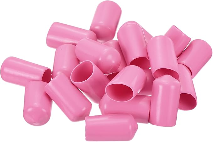 uxcell 20pcs Rubber End Caps 11mm ID Vinyl PVC Round Tube Bolt Cap Cover Screw Thread Protectors Pink - Image 4