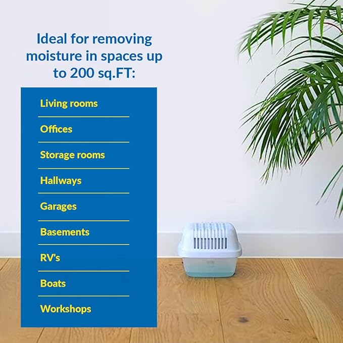 HUMYDRY Moisture Absorber Dehumidifier for Home, Smart Pack of 2 Dehumidifiers of 15.9oz with 4 Refills, No Electricity, Reusable Moisture Absorbers for Bedroom, Kitchen, Safes, RV, Boat, Basements - Image 3