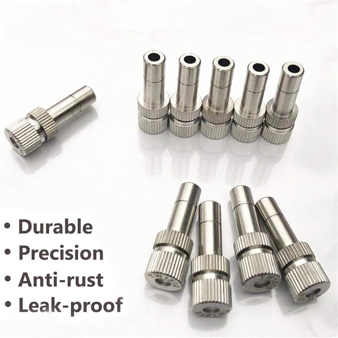 Misting Nozzles for Outdoor Cooling System 10pcs Mister Nozzle Atomizing Misting Sprayer Fog Nozzles for Garden, Humidification, Landscaping, Dust Control, 0.024Inch (Size : 0.6mm) - Image 3