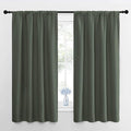 NICETOWN Bedroom Curtains Blackout Draperies - All Season Thermal Insulated Solid Rod Pocket Top Blackout Curtains/Drapes for Kid's Room (Dark Mallard, 1 Pair, 42 x 63 Inch) by NICETOWN