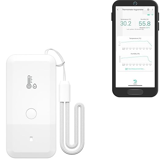 YoLink Smart Wireless Thermometer Hygrometer, Wide Temp Range for Freezer, Fridge, Green House, Pet Cage, App Alerts, Emails, Text/SMS alerts- Hub Required by YoLink