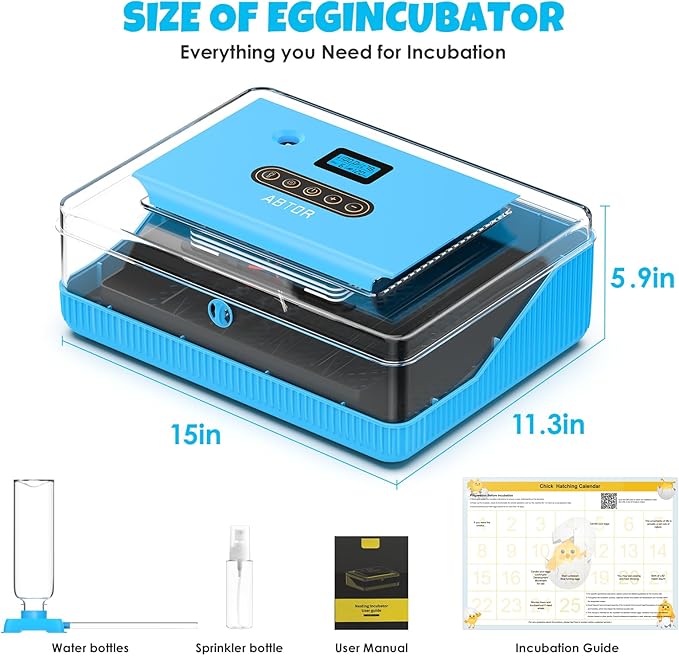 25 Egg Incubator Digital Poultry Hatcher Machine with Automatic Egg Turning, incubators for Hatching Eggs, Temperature & Humidity Control, LED Screen, General Purpose Incubator - Image 7