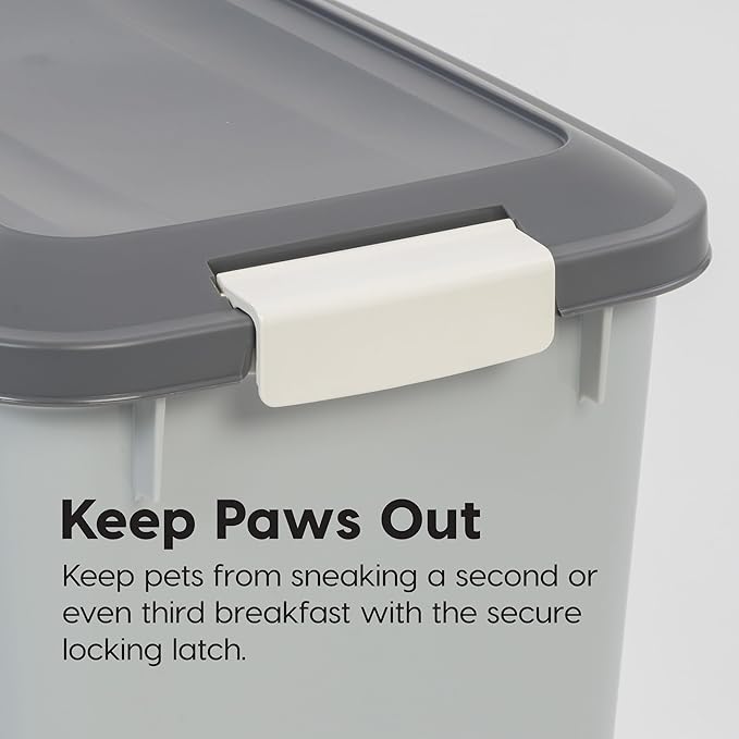 IRIS USA Dog Food Storage Container 54 lbs, 2-Pack with Wheels, Airtight Lid, 2-Cup Scoop, Double Pet Food Storage, Built in Scoop Storage in Lid, Versatile Pet Food Bin, Portable, Gray/Dark Gray - Image 7