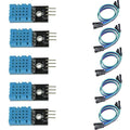 HiLetgo 5pcs DHT11 Temperature Humidity Sensor Module Digital Temperature Humidity Sensor 3.3V-5V Humidity Measure Range 20%-95% Temperature Measure Range 0-50℃ Celsius with Wires by HiLetgo