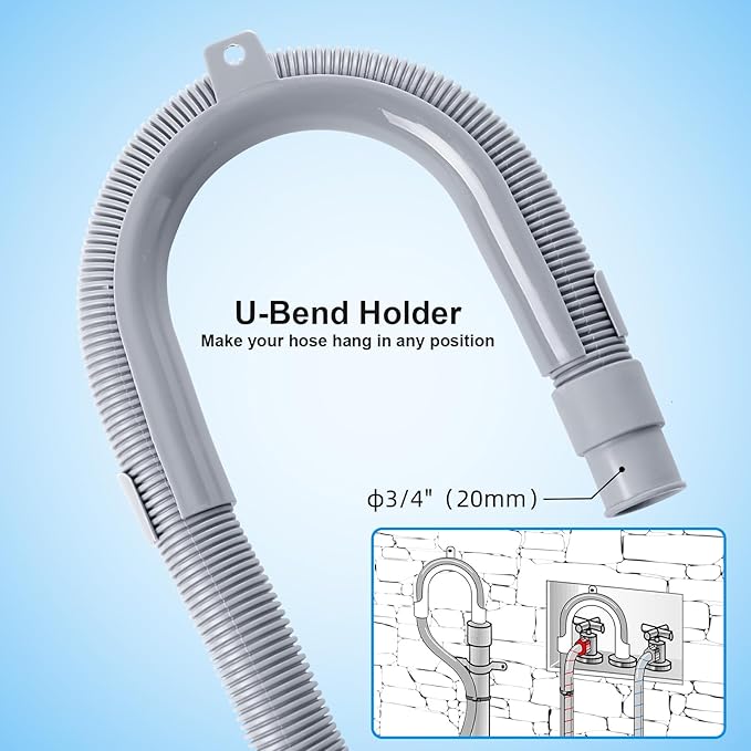 10ft Washing Machine Drain Hose, Universal Drain Hose Extension Kit for Washer, Dishwasher, Flexible Discharge Hose for LG/GE/Samsung, Fit up to 1-1/2 Inch Drain Outlets (10) - Image 7