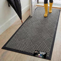 GORILLA GRIP 100% Waterproof All-Season WeatherMax Doormat, 72x24, US Designed Natural Rubber, Stain and Fade Resistant, Low Profile Indoor Outdoor Door Mats, Easy Clean Patio Mat, Gray Diamond by GorillaGrip