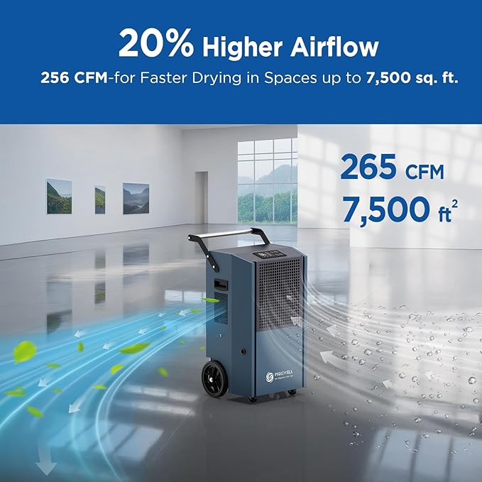 190 Pints Commercial Dehumidifier with Pump Portable Industrial Heavy Duty Moisture Removal Dehumidifiers for Basements with Auto Drain,Powerful Humidity Control for Large Spaces - Image 4