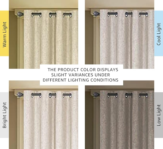 H.VERSAILTEX Linen Blackout Curtain Durable Thick Textured Linen Look 100% Blackout Patio Door Curtain Anti Rust Grommet Extra Wide Sliding Door Curtain Panel, W100 x L84 inch - Natural - Image 3