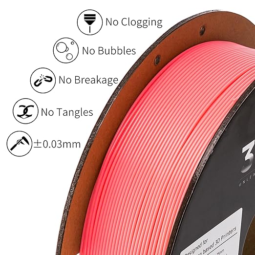 INLAND Micro Center PLA+ 3D Printing Filament 1.75mm - PLA Pro Dimensional Accuracy +/- 0.03 mm - 1kg Cardboard Spool (2.2 lbs) (1 Pack Pink, 1.75mm) - Image 3