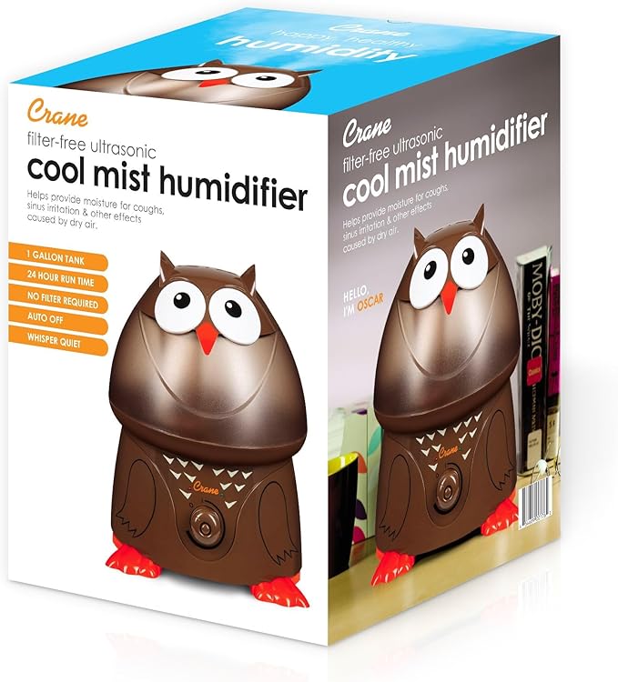 Crane Animal Humidifier for Bedroom, Ultrasonic Cool Mist for Baby Nursery, Adjustable Settings, Auto Shut-Off, Owl - Image 6